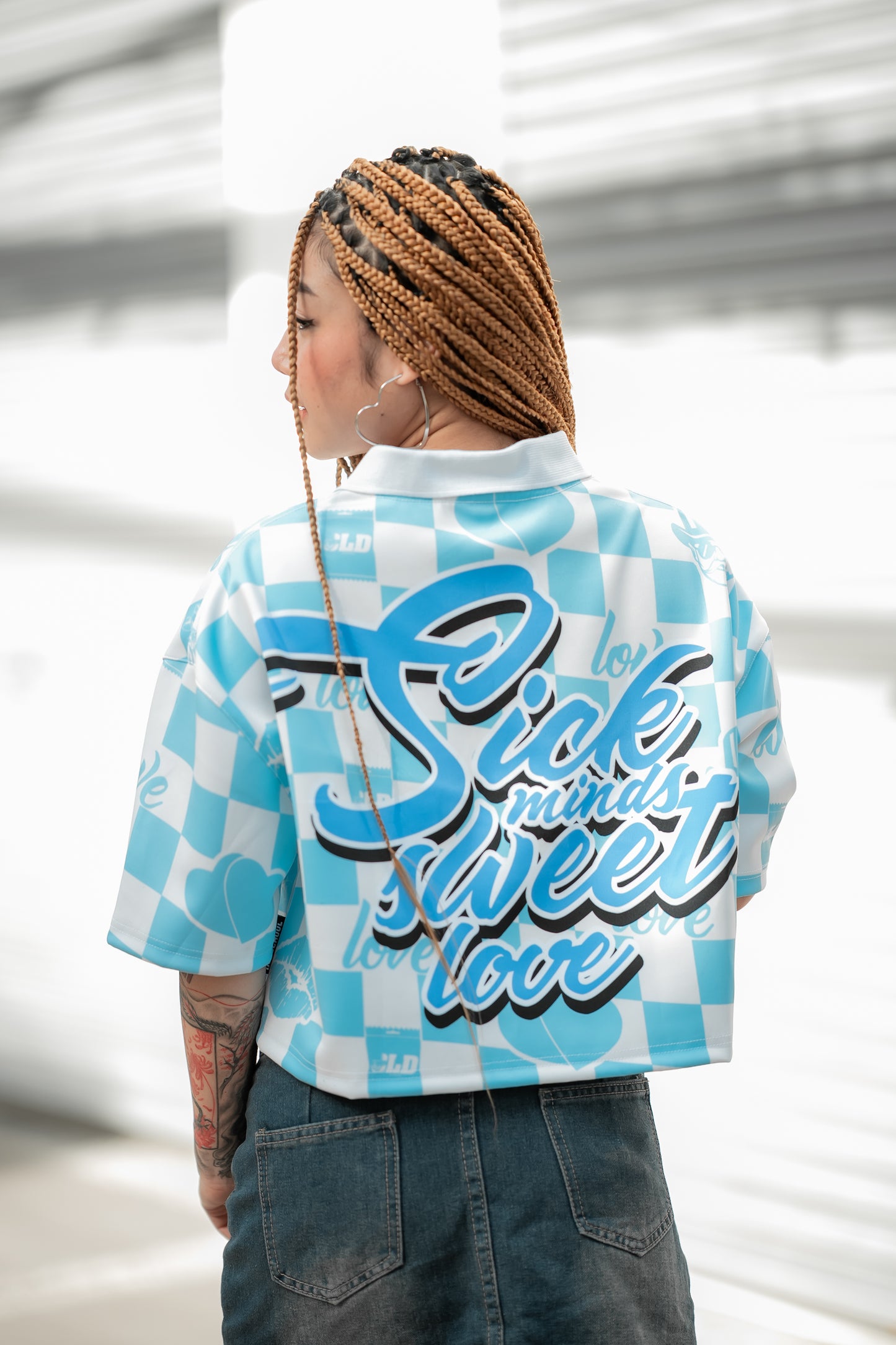 SICK SWEET VALENTINE CROP TOP POLO (BLUE)