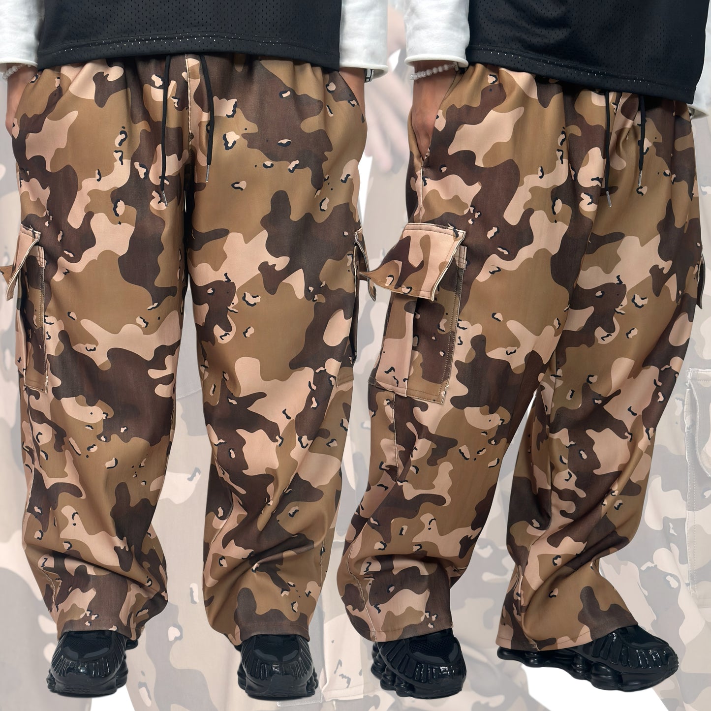 BROWN CAMO CARGO PANTS
