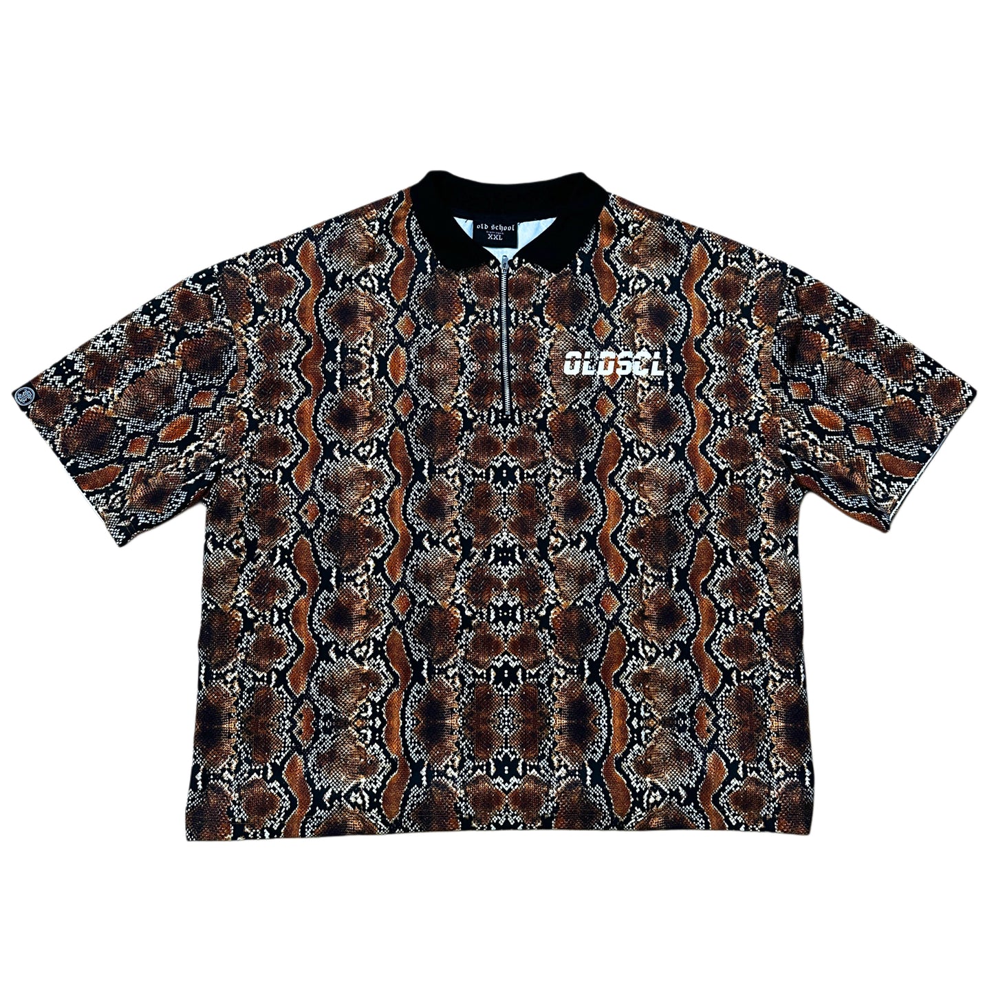 SNAKE SKIN BOXY CROP POLO