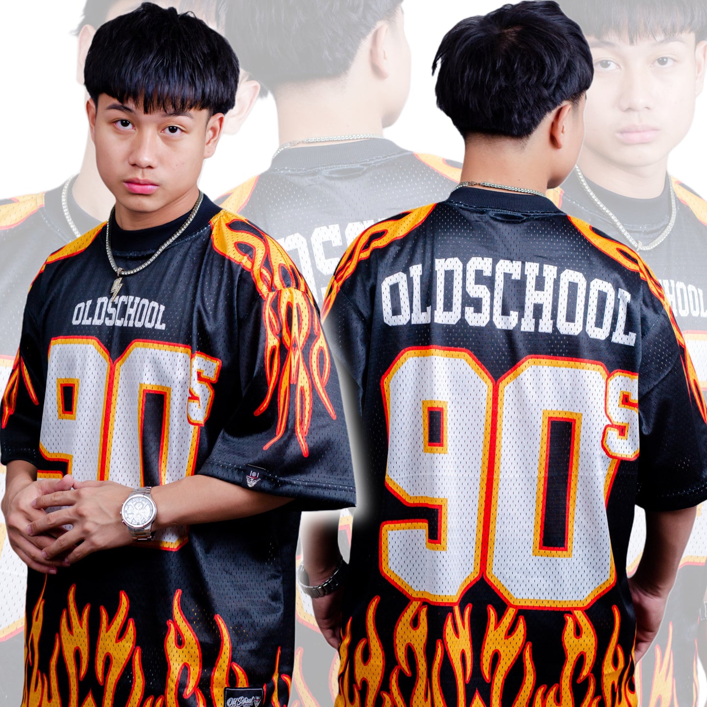FIRE 90s MESH FOOTBALL JERSEY